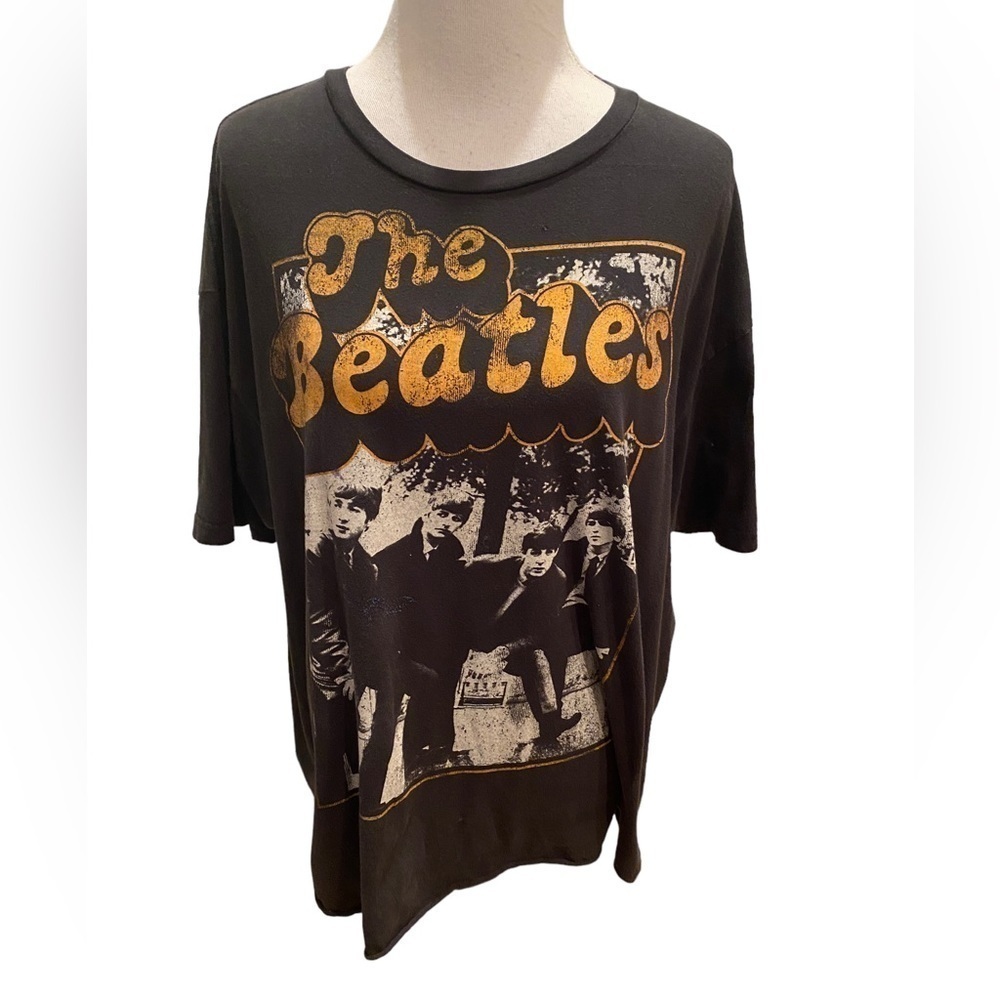 The Beatles Black and Gold Short Sleeve Tee